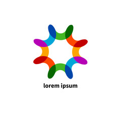 Teamwork icon, unity of people logo