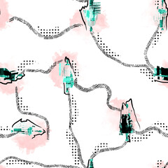 textile fabric print leopard,flower,geometric,tropical seamless