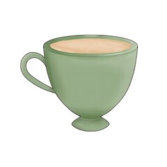 A Cup of Coffee/Tea/Milktea with White Background