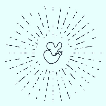 recommend clip art: Black line Spanish wineskin icon isolated on grey background. Abstract circle random dots. Vector