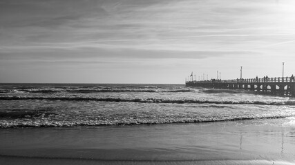 black and white pier view in forte dei marmi