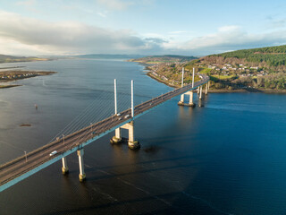 Obraz na płótnie Canvas Kessock Bridge Spanning the Beauly Firth in Inverness Scotland