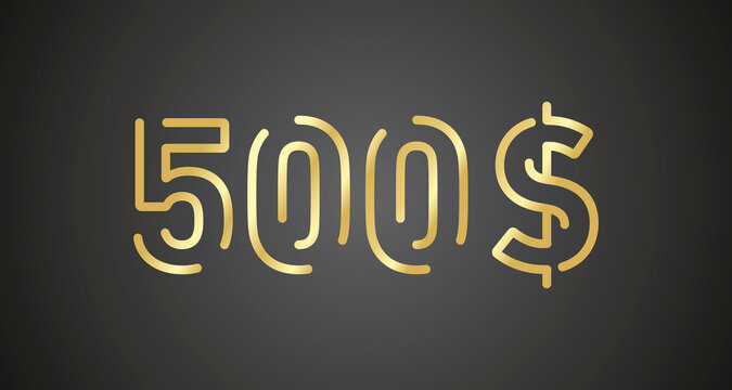 500$ internet website promotion sale offer big sale and super sale coupon code dollar golden 500$ discount gift voucher coupon vector illustration