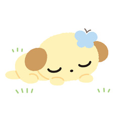 寝てる犬のかわいいイラスト