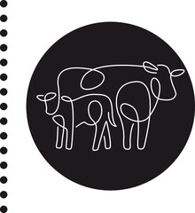 inseparable cows from curved lines, on the cover