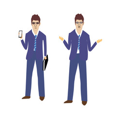 set business man , vector illustration 