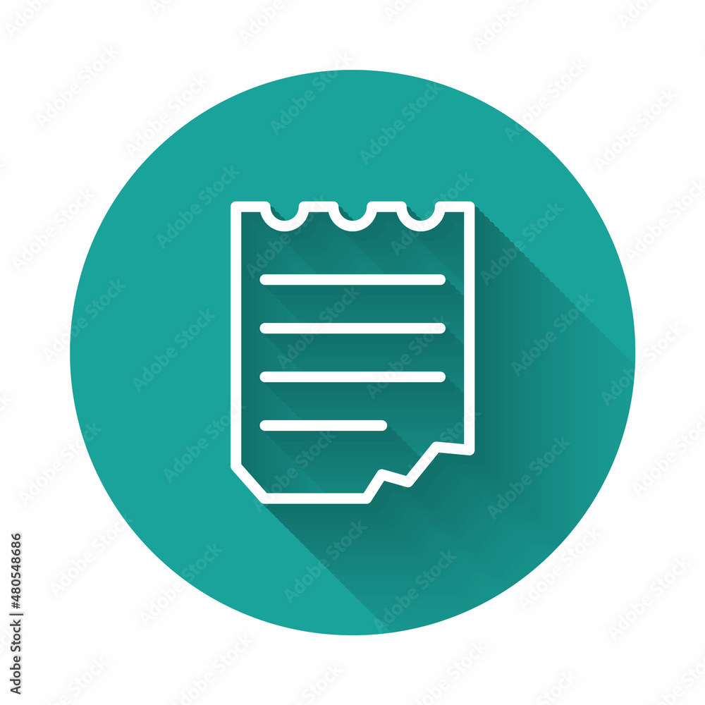Poster white line notebook icon isolated with long shadow background. spiral notepad icon. school notebook.