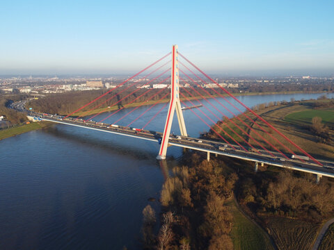 Fleher Br&uuml;cke in D&uuml;sseldorf, Luftbild