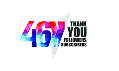 46K, 46.000 followers, subscribers design for internet, social media, anniversary and celebration achievement-vector