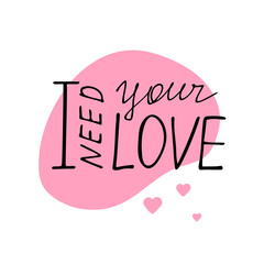 Love lettering,calligraphy.Valentine card,congratulation template.Handwritten text 