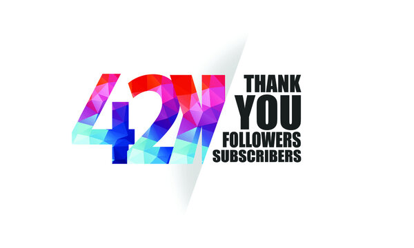 42K, 42.000 followers, subscribers design for internet, social media, anniversary and celebration achievement-vector