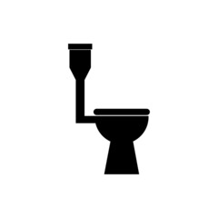 Toilet bowl side view sign. illustration
