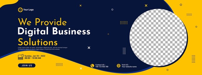 Business conference banner template design for webinar, marketing, online class program, etc