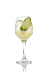 Cocktail in a glass isolated on white.
