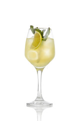 Cocktail in a glass isolated on white.