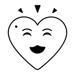 Heart Smiling Concept, Facial expression Vector Icon design, Love and romance symbol, Valentines Day Sign, fascination and glamour stock illustration, Romantic Mood 