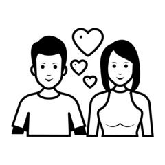 Couple in frame Concept, Lover vector Icon design, Love and romance symbol, Valentines Day Sign, fascination and glamour stock illustration