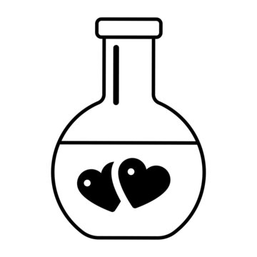 Chemistry Between Two Hearts  Concept, Love Reaction Vector Icon, Wedding Bond Design, Science Geeks gift idea, Love and romance symbol, Valentines Day Sign, fascination and glamour stock illustration