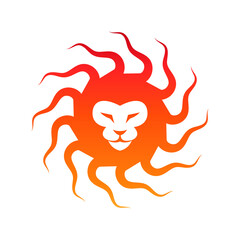 Lion Sun Logo Design