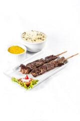 Colorful Food Appetizer Starts Snacks Fresh Delicious Menu Recipe Meal Meat Chicken Fries Fish Seafood Beer on a wooden table