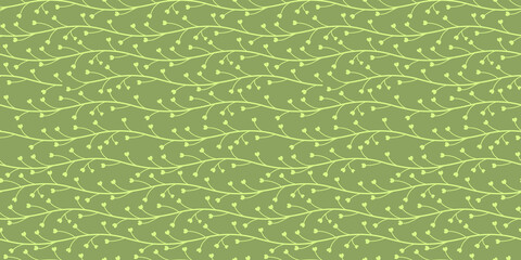 seamless botanical spring floral pattern with sprigs in trendy colors. Fantasy Botanical elements twigs and flowers