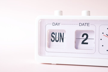 close up of calendar date flipping 