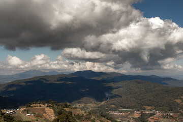 view from the top of the mountain with beautiful sky