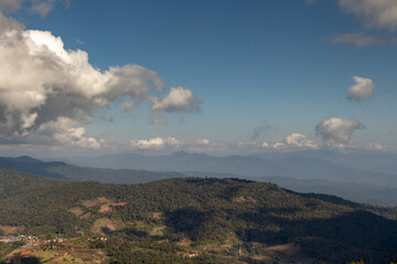 view from the top of the mountain with beautiful sky