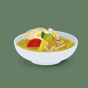 Soup Soto Food Vector Illustration