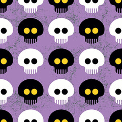 Happy Halloween. Seamless pattern with skulls.
