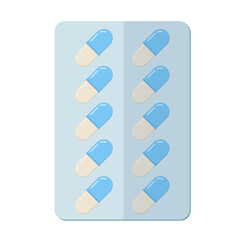 blister with pills flat style for medicine and healthcare design
