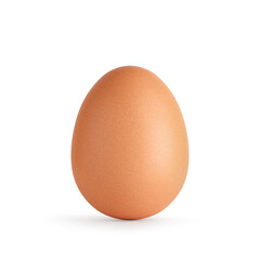 Chicken egg isolated on a white background, brown. 3d rendering