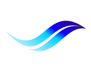 Water wave, vector illustration of abstract blue waves on white background for logo, website, brochure and print template design.