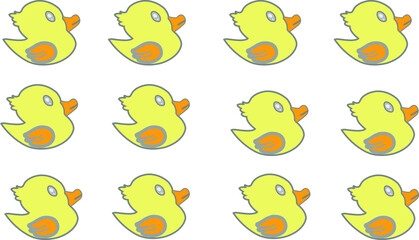 little ducks isolated on white background