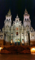 Fototapeta premium Catedral de Santiago de Compostela en la plaza del Obradoiro, Galicia