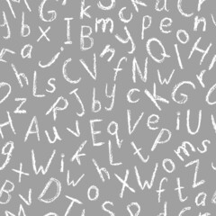 Crayon alphabet pattern. Children drawing style color letters collection. Hand drawn wax crayons font on white background. Isolated chalk style abc. Bright colorful crayon symbols. Chalk styled type. 