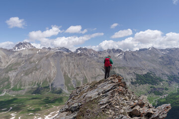 Hiker on top of mountain
