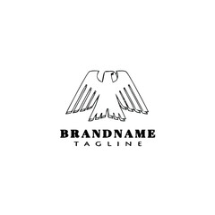 eagle symbol logo cartoon icon design template black isolated vector illustration