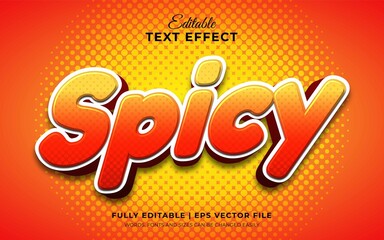 Editable 3d spicy text effect in halftone theme