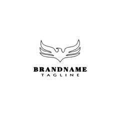 Obraz premium eagle symbol logo cartoon icon design template black isolated vector illustration