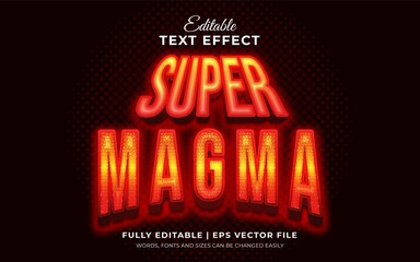 Super magma text effect- 3d editable text with hot magma and ground cracks theme