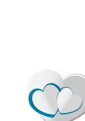 Valentine's day concept background, paper hearts. Vector. Cute love sale banner or greeting card