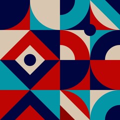 Abstract vector pattern design bauhaus for web banner, business presentation, branding package, fabric print, wallpaper, etc.