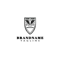 eagle symbol logo cartoon icon design template black isolated vector illustration