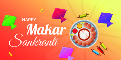 Happy makar sankranti banner design