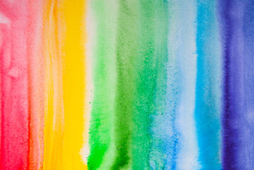 Watercolor colored background of vertical stripes.