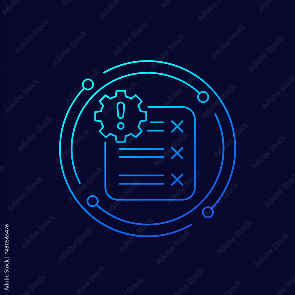 Poster error report line vector icon