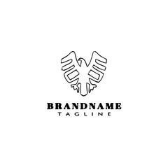 Obraz premium eagle symbol logo cartoon icon design template black isolated vector illustration