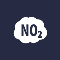 NO2, nitrogen dioxide gas icon