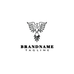 eagle symbol logo cartoon icon design template black isolated vector illustration